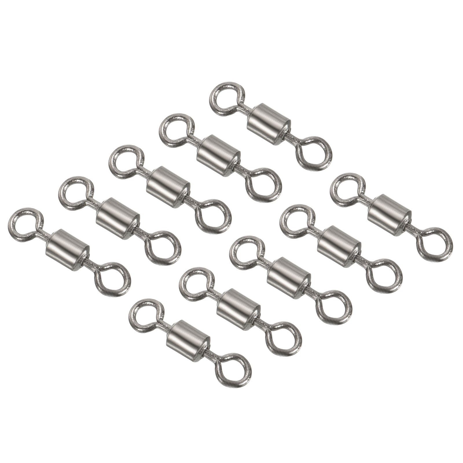 Fishing Barrel Swivels, 100Pcs 39LBS Copper Rolling Terminal Tackle, Black
