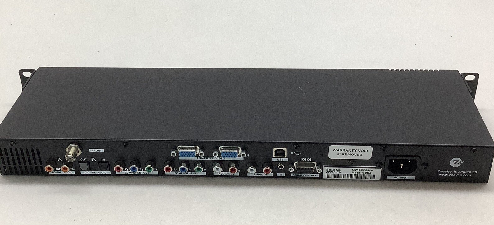 ZeeVee ZvPro 250 MPEG-2 Encoder Modulator With Rack Mount Ears