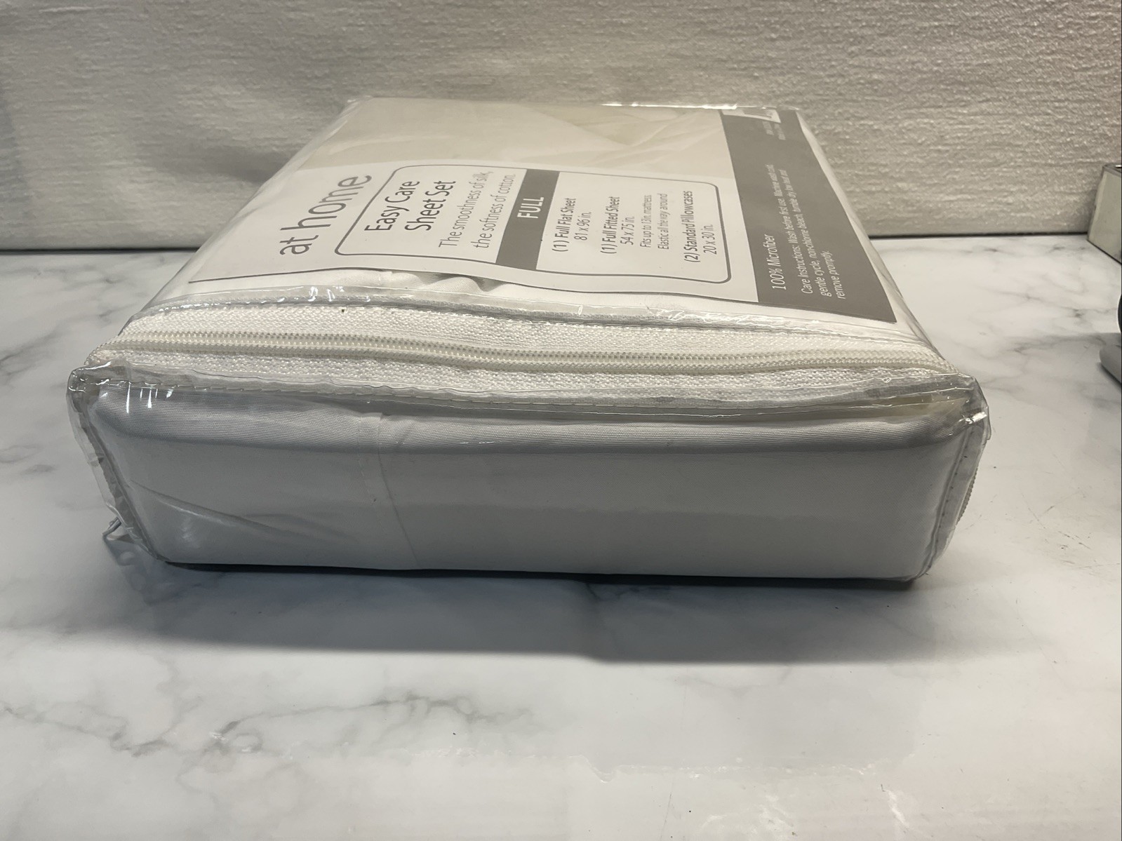 NEW At Home Easy Care Sheet Set FULL WHITE