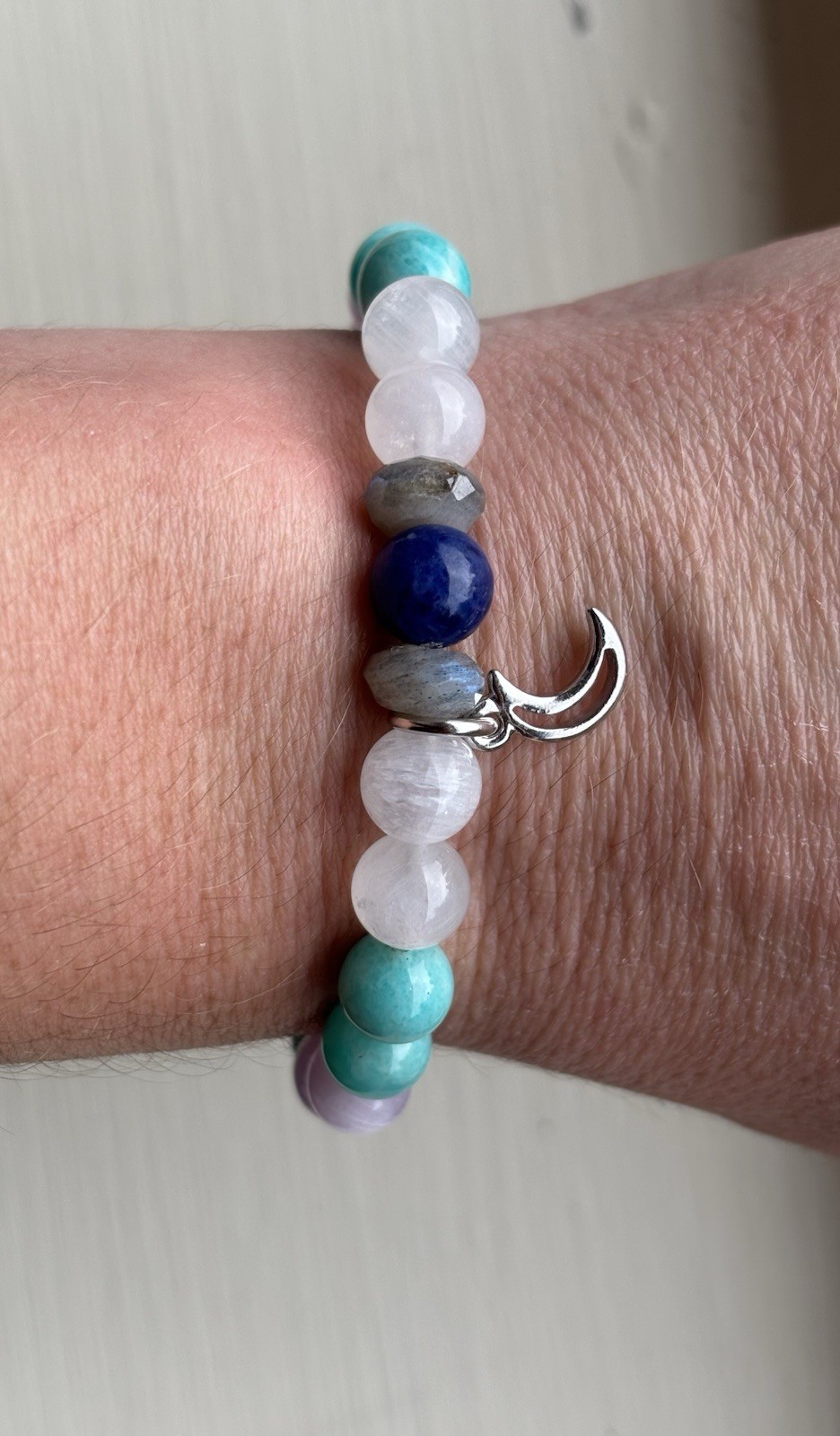 Gemstone Bracelet – Moonstone, Amazonite, Kunzite, Sodalite, & Labradorite