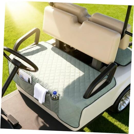 Golf Cart Seat Cover Blanket with Pockets,Absorbent Towel Fabric for Grey