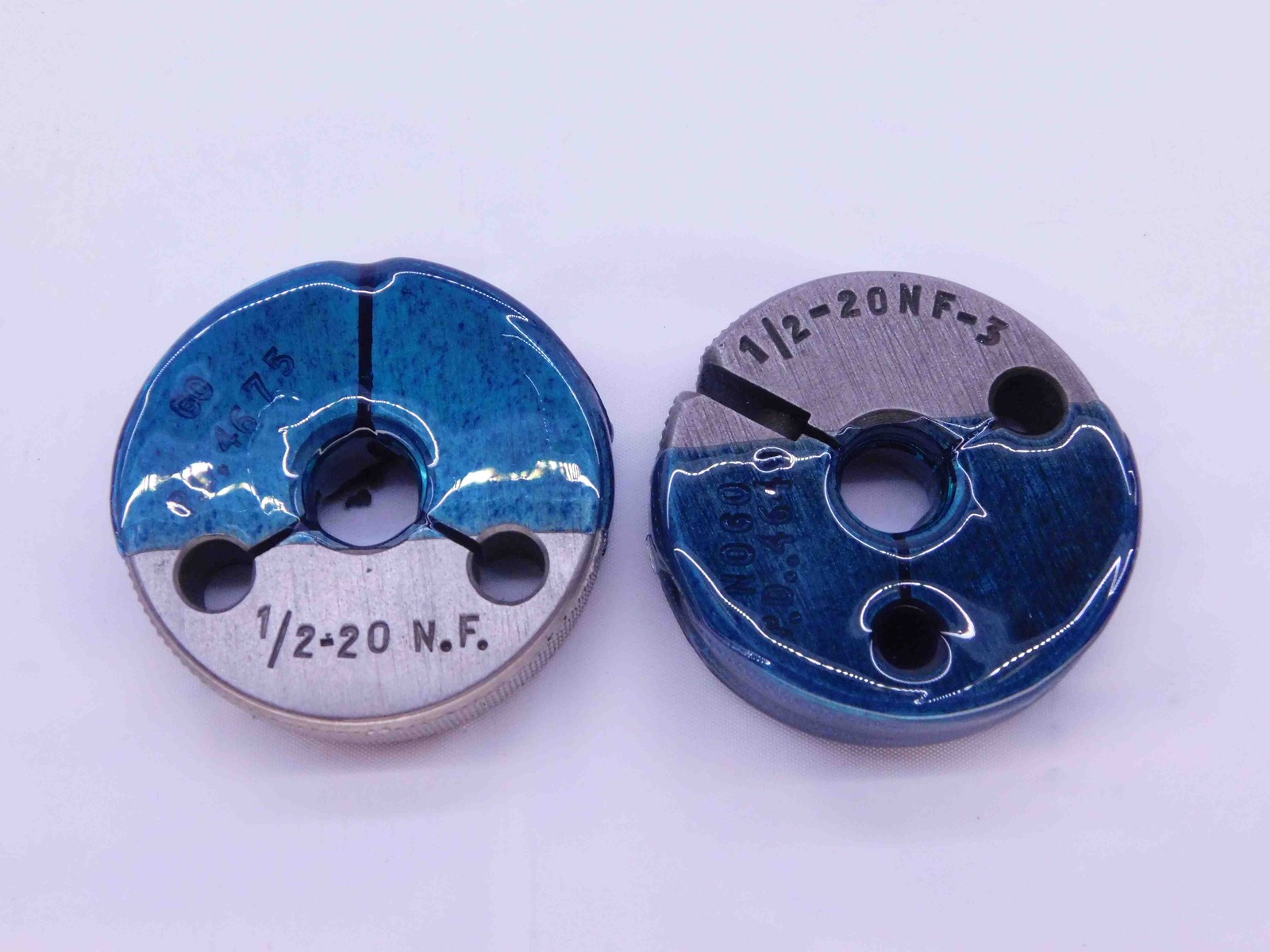 1/2 20 NF 3 THREAD RING GAGES .5 .50 .500 GO NO GO P.D.'S = .4675 & .4649 UNF-3