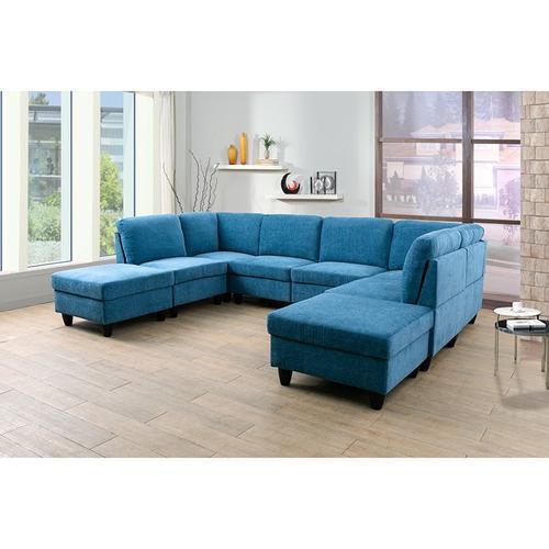 2024 New Pick Up Blue Flannel 8-Piece Living Room Sofa Set US Stock
