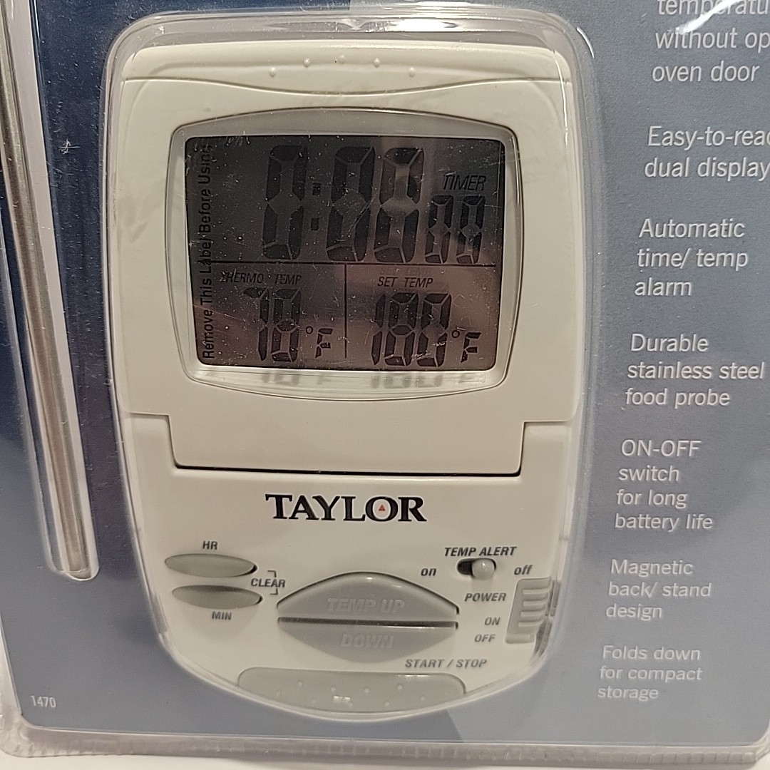 Taylor 1470 Digital Cooking Thermometer w/ Probe & Timer NEW 2004 Sealed
