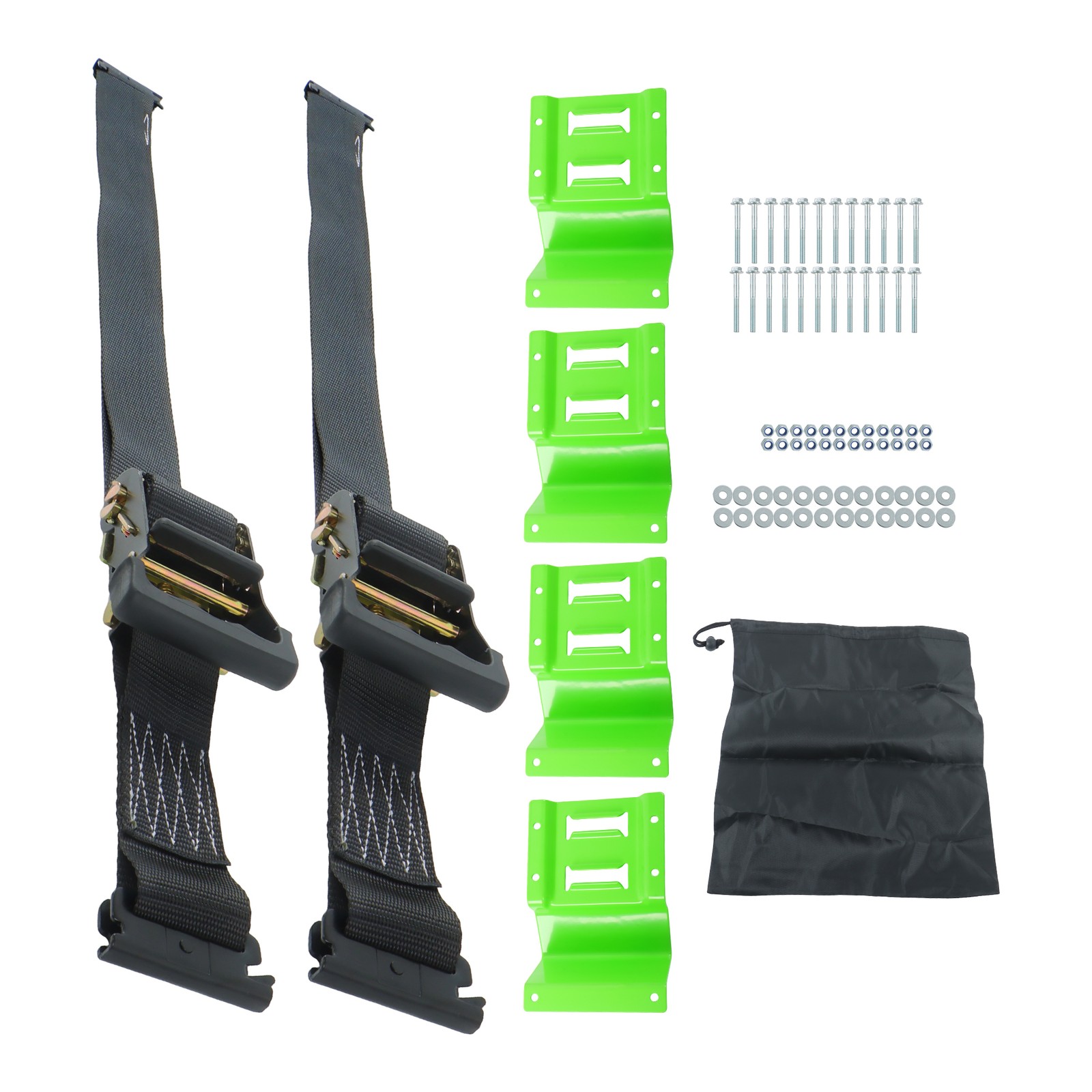 Labwork 2pcs 8' Ratchet Straps Trailer Tire With 4PCS Wheel Chocks For Trailer