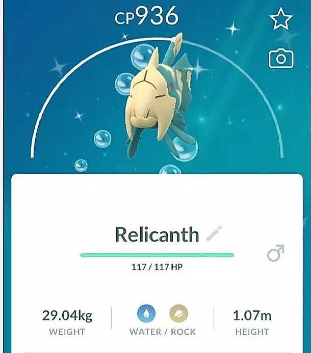 Pokémon - Shiny Relicanth - P T C - 80k stardust - Description