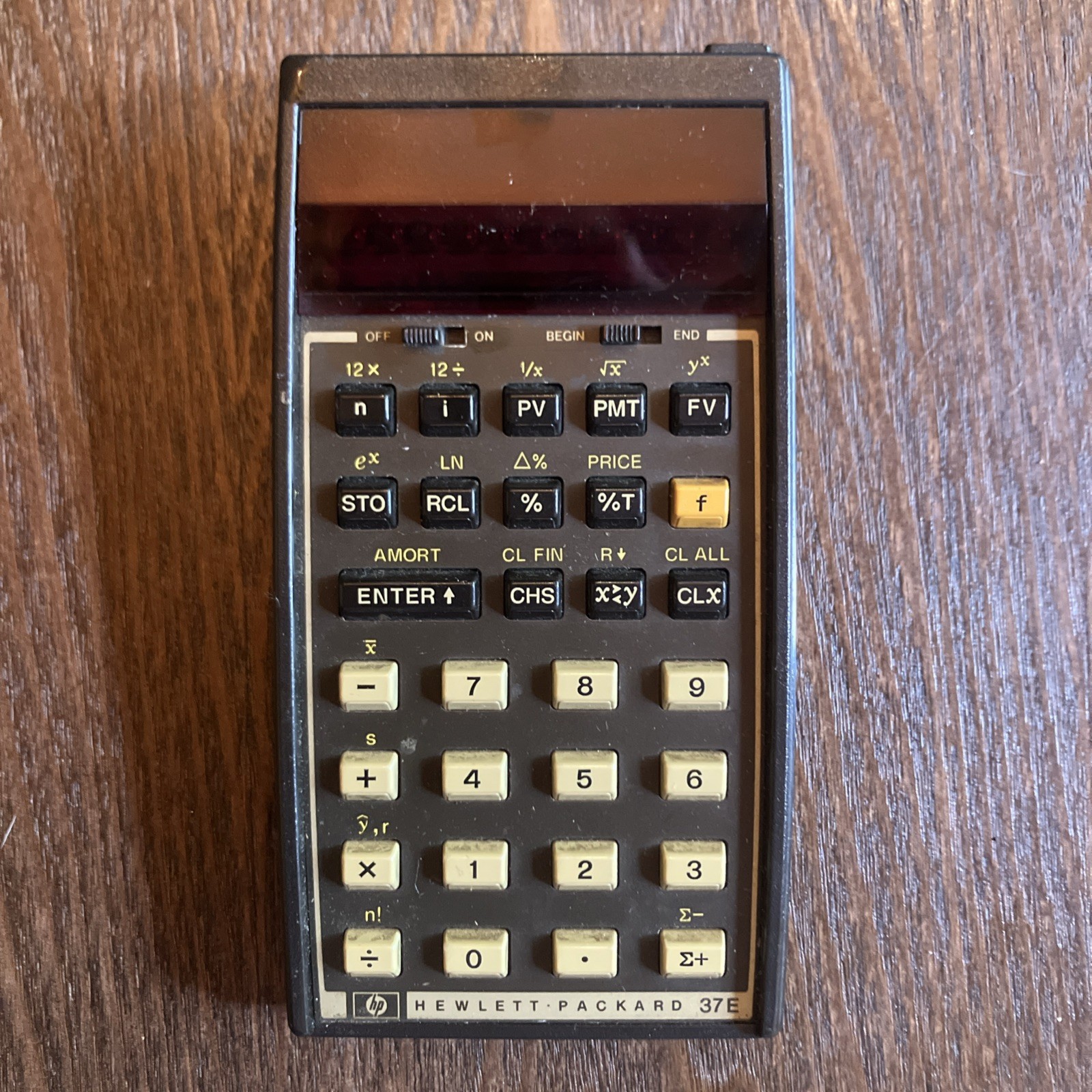Hewlett-Packard HP 37E Calculator Vintage Parts or Repair - see photos