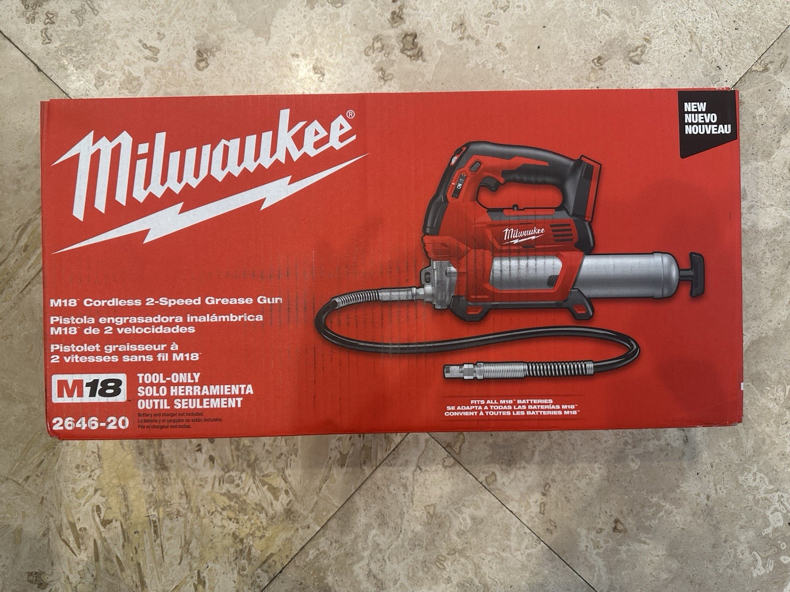 NEW Milwaukee 2646-20 M18 18V Lithium-Ion Cordless 2-Speed Grease Gun(Tool Only)