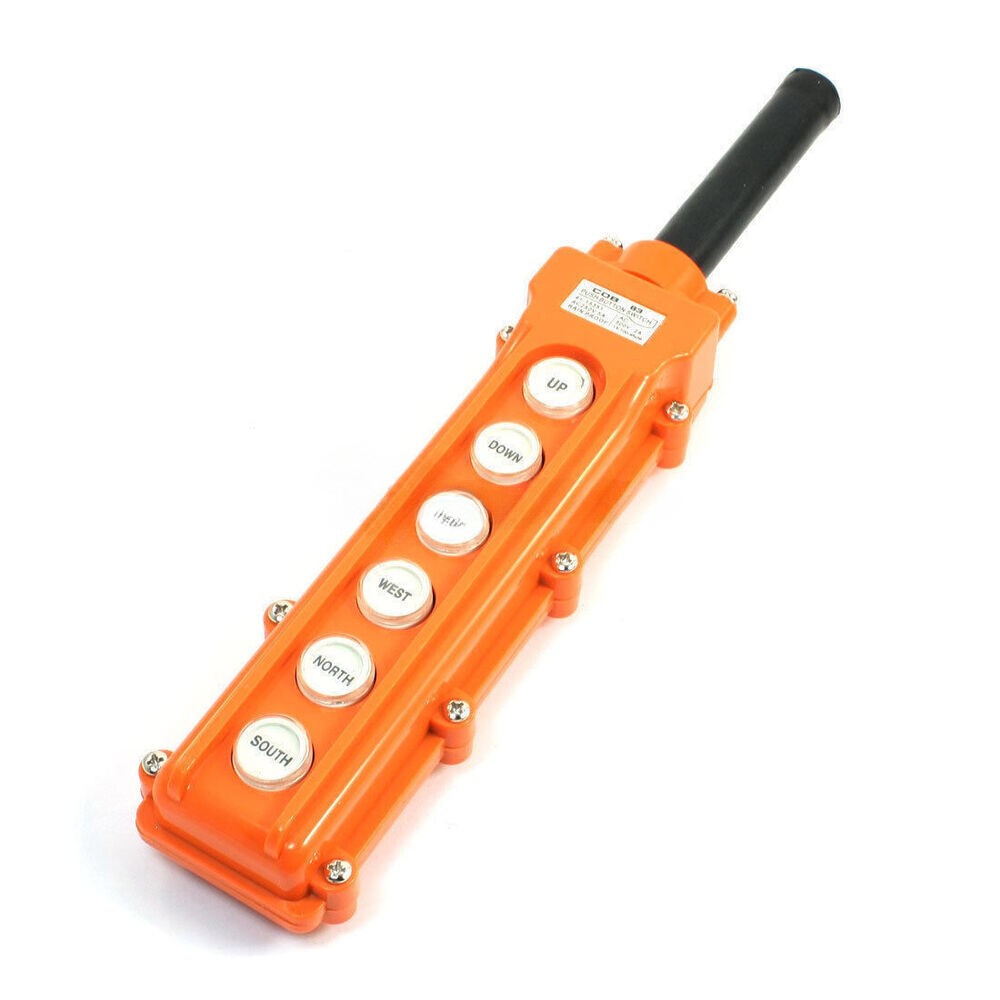 COB-63 Hoist Crane Momentary 6 Directional 6 Button Pendant Control Station