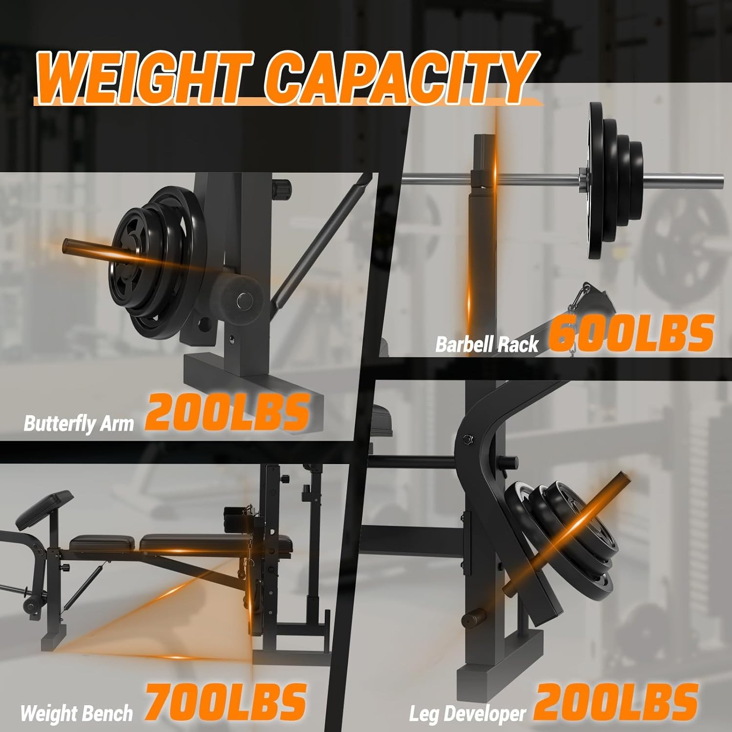 Multi-Function Adjustable Workout Bench Home Gym + Leg Extension & LAT Pulldown