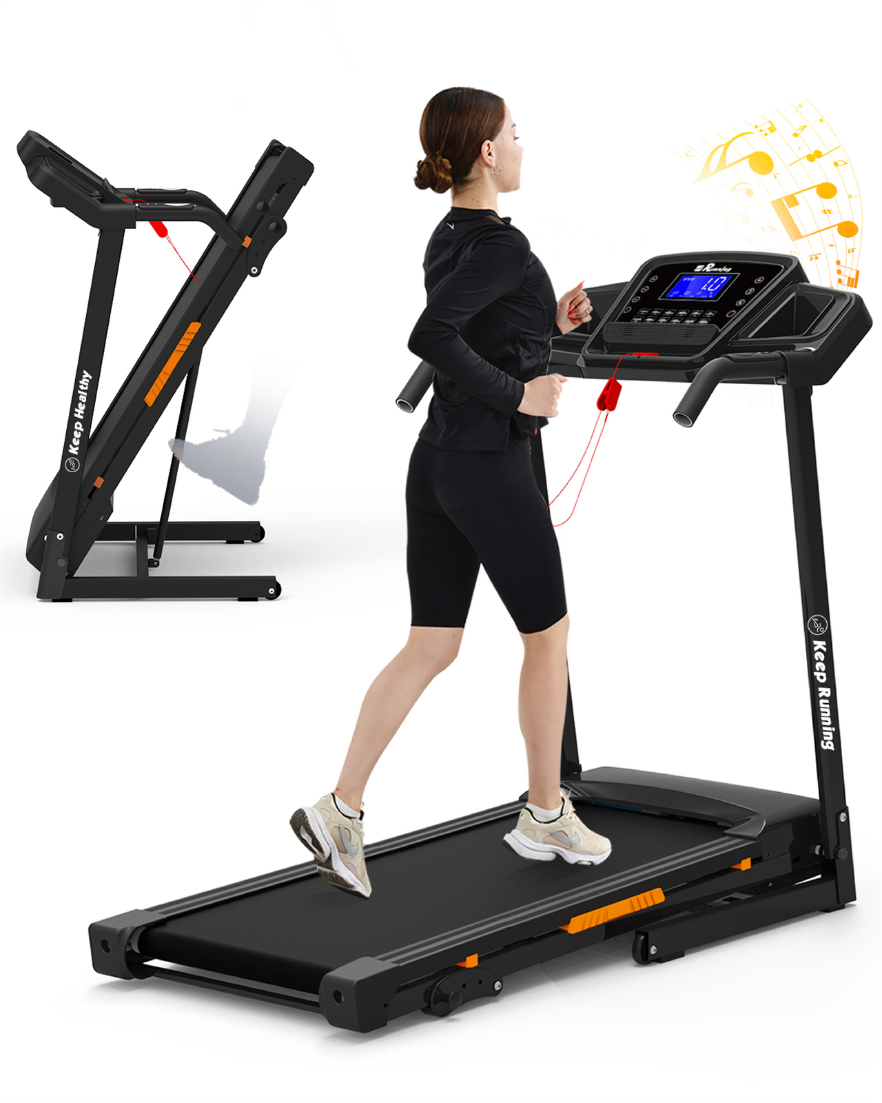 3.5 HP Folding Incline Treadmill Heavy Duty Electric Motorized Running Machine