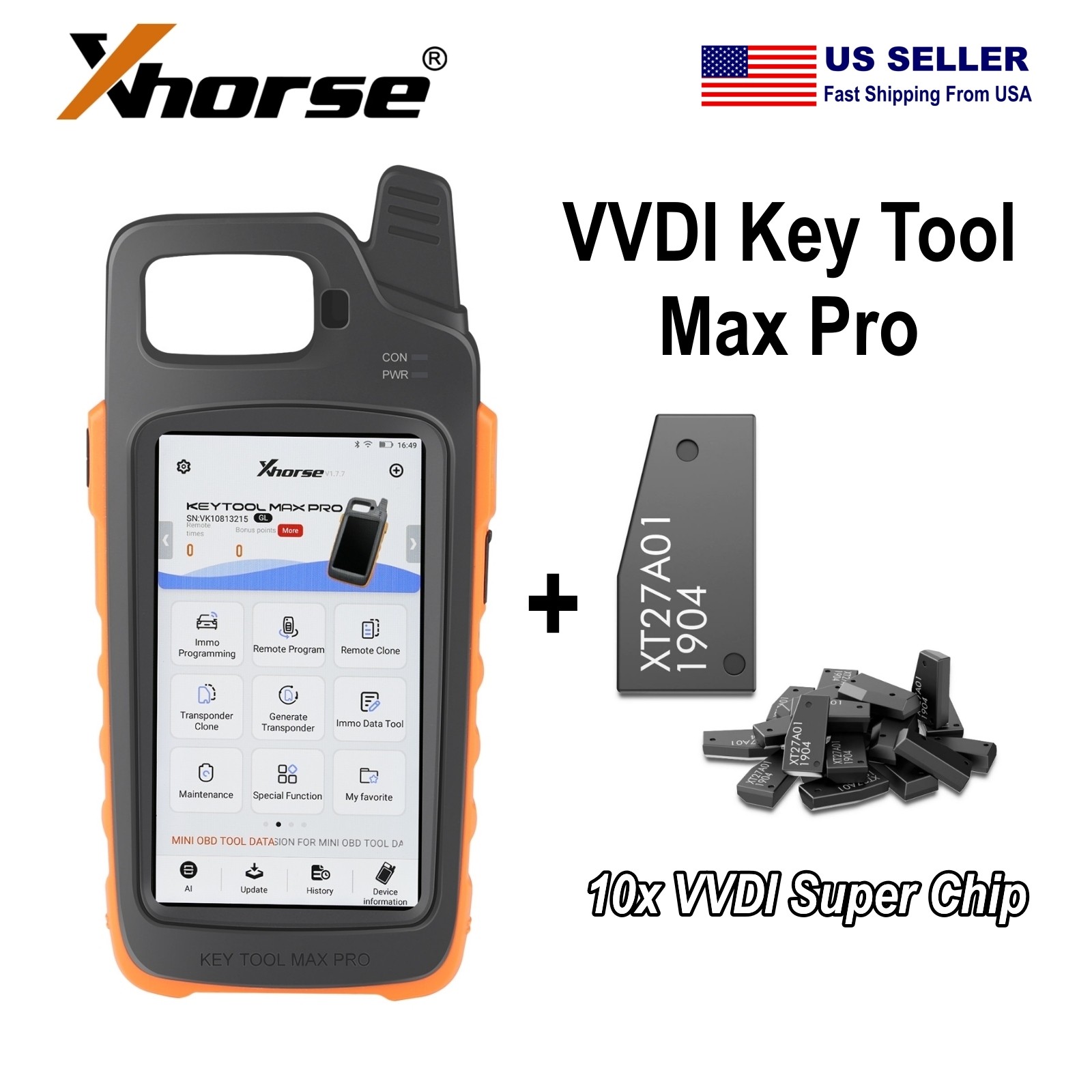 XHORSE VVDI Key Tool Max Pro Read Voltage and Leakage Current +10pcs Super Chip
