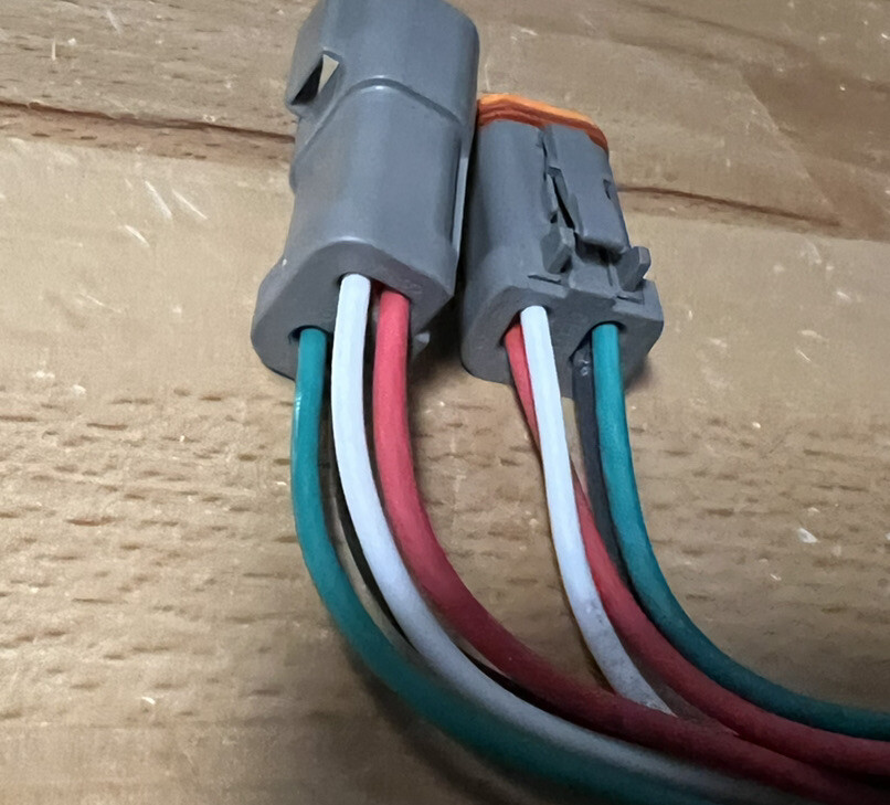 E003 Type 14 AWG Assembled Deutsch 4 Pin waterproof connector 6" wire