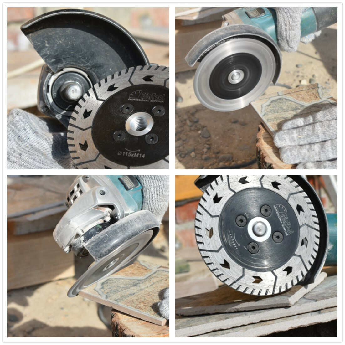 2pcs Diamond Dual Saw Blades Grind Sharpen Granite Marble Concrete Cutting Discs