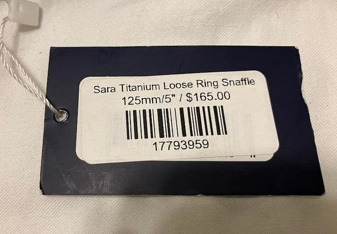 Fager Sally Titanium Loose Ring Snaffle 125mm/5" - New with tag