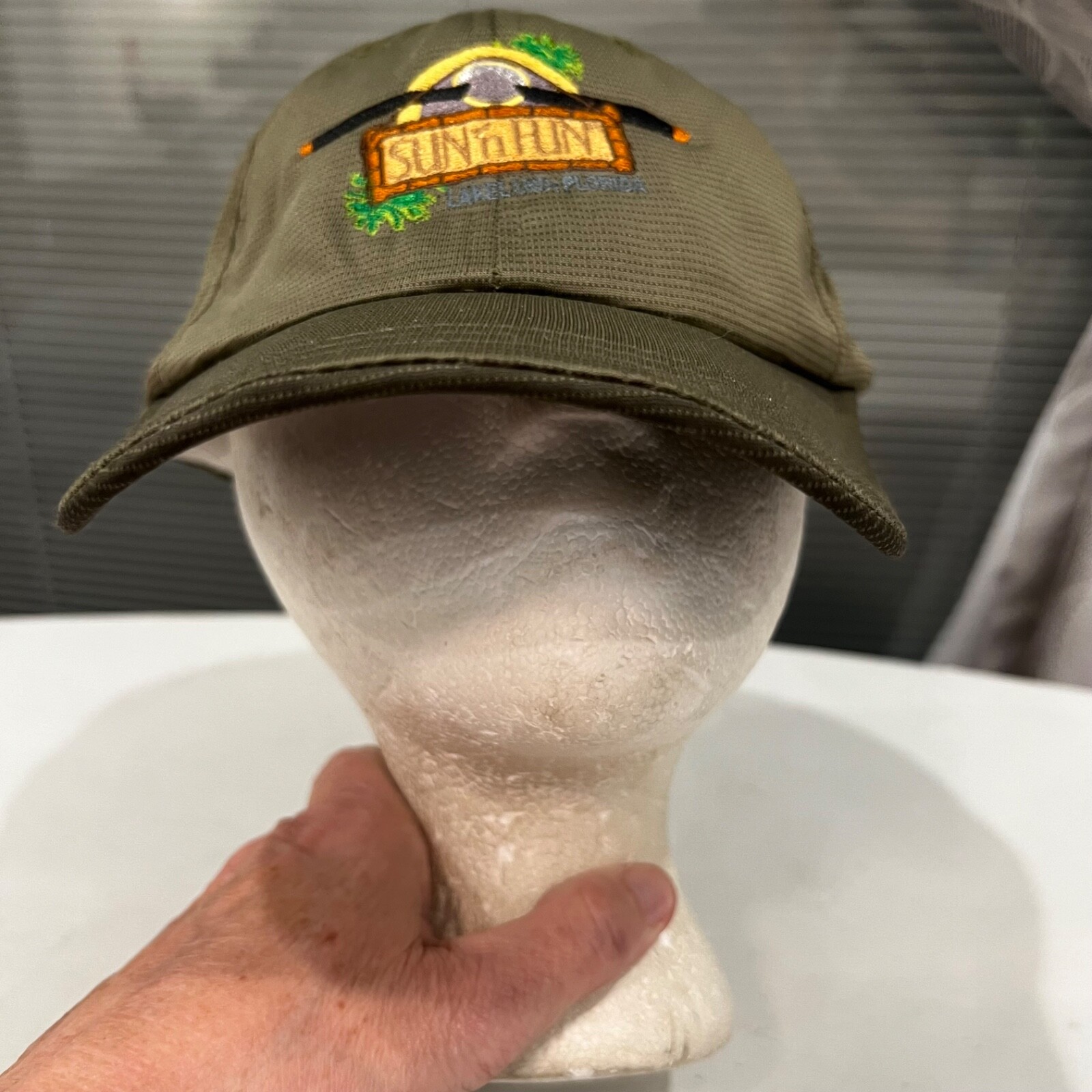 Sun n Fun Lakeland Florida Olive Green Hat Cap EUC