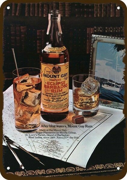 1978 MOUNT GAY Eclipse Barbados Rum Vnt-Look ** DECORATIVE REPLICA METAL SIGN **