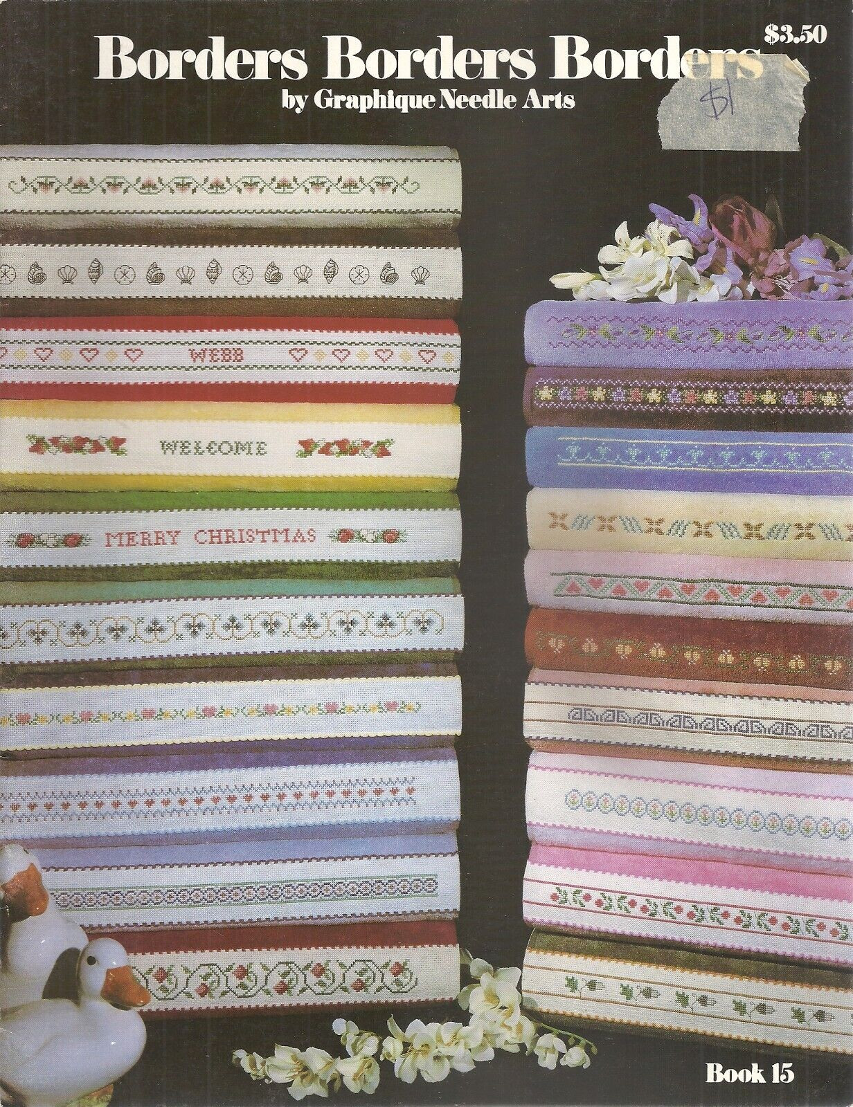 BORDERS BODERS BORDERS BY GRAPHIQUE NEEDLE ARTS COUNTED CROSS STITCH LEAFLET VTG