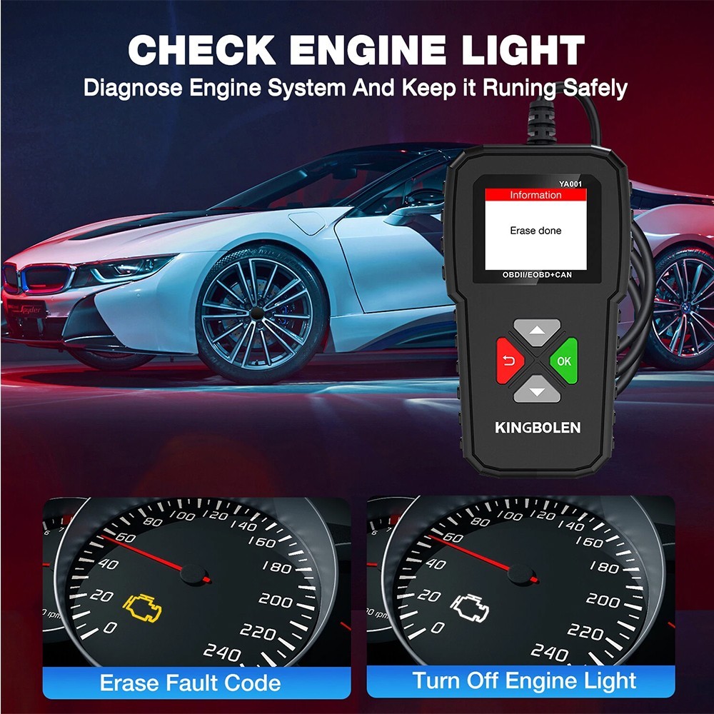 YA001 Car OBD2 Scanner EOBD Check Engine Fault Code Reader Car Diagnostic Tool