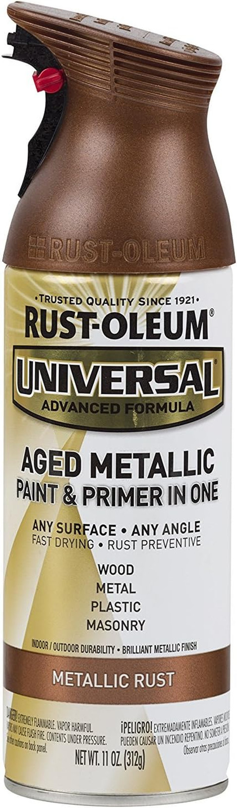 285072 Universal All Surface Aged Metallic Spray Paint, 11 Oz, Metallic Rust