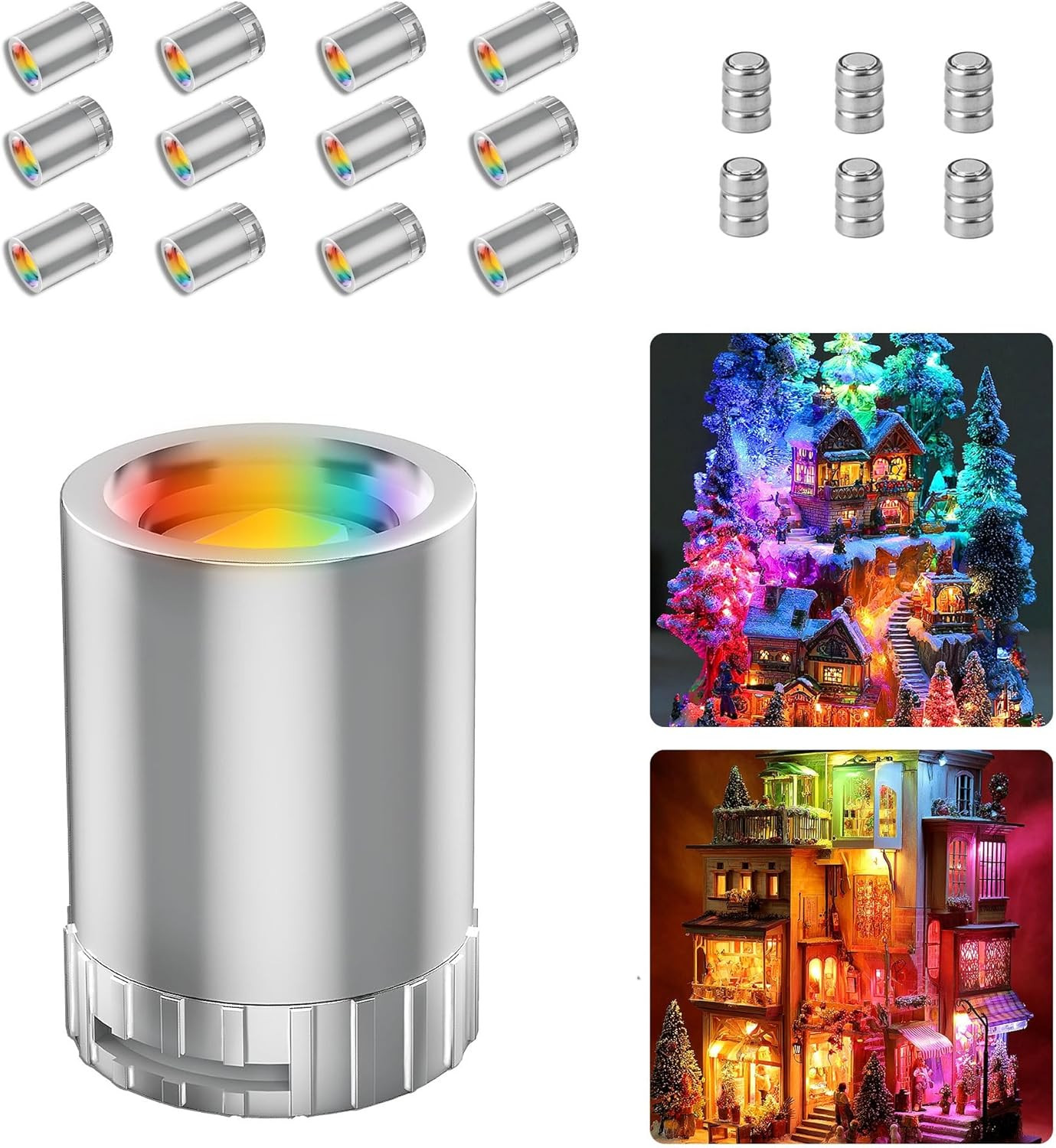 12 Pack Mini LED Lights, RGB Light Small LED Lights Battery Powered for Crafts,