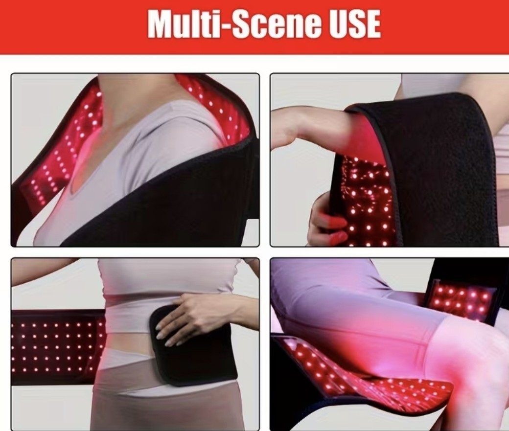Red Light Therapy Belt, Body Device Wireless Rechargeable Controller with Timer