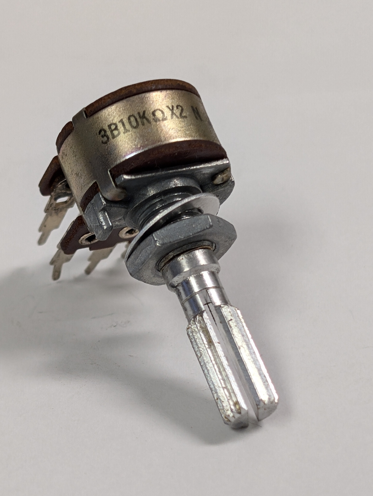 DUAL 10K AUDIO TAPER POTENTIOMETER