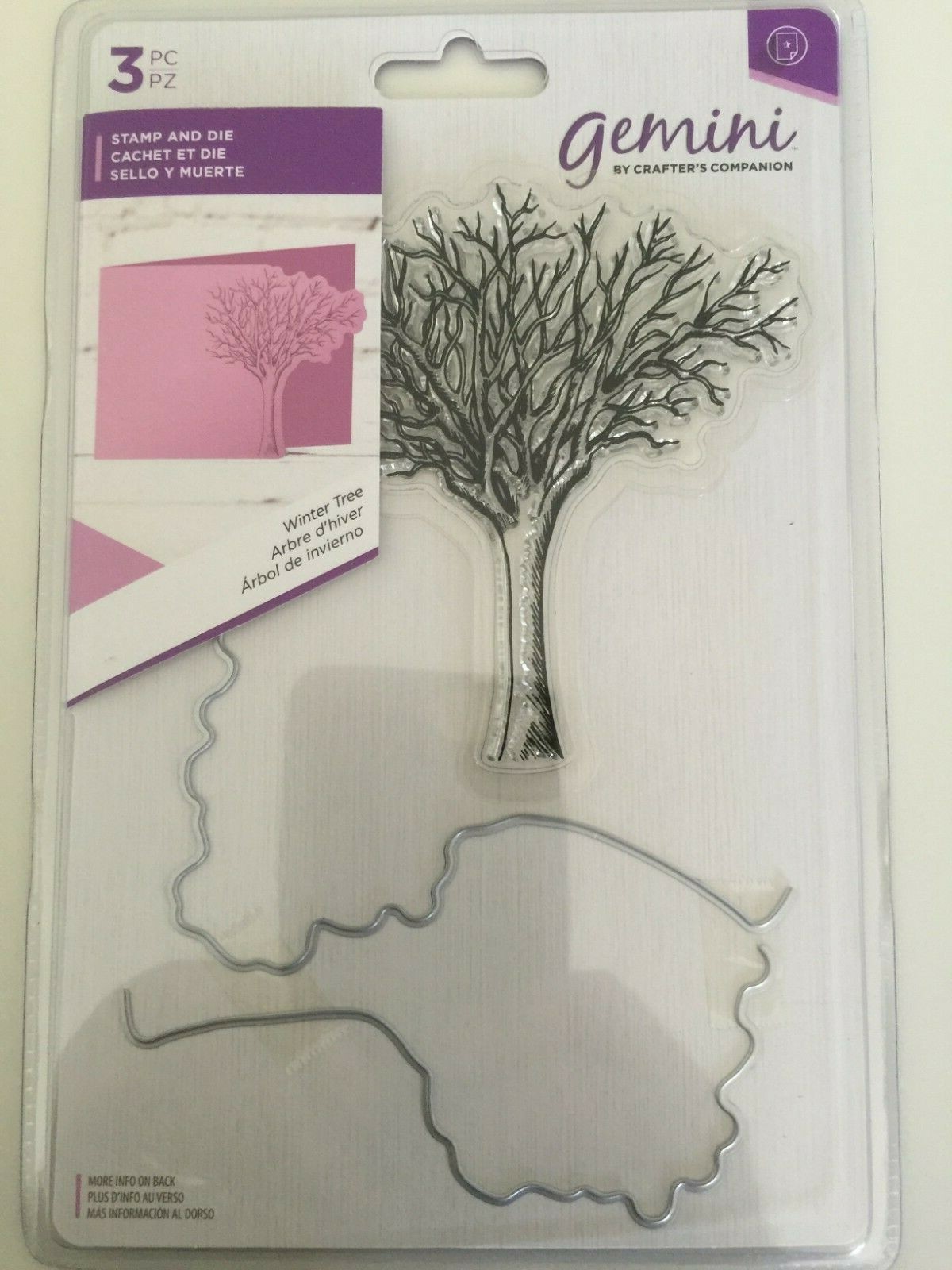 Crafters Companion  Gemini STAMP & DIE SET  Winter Tree New