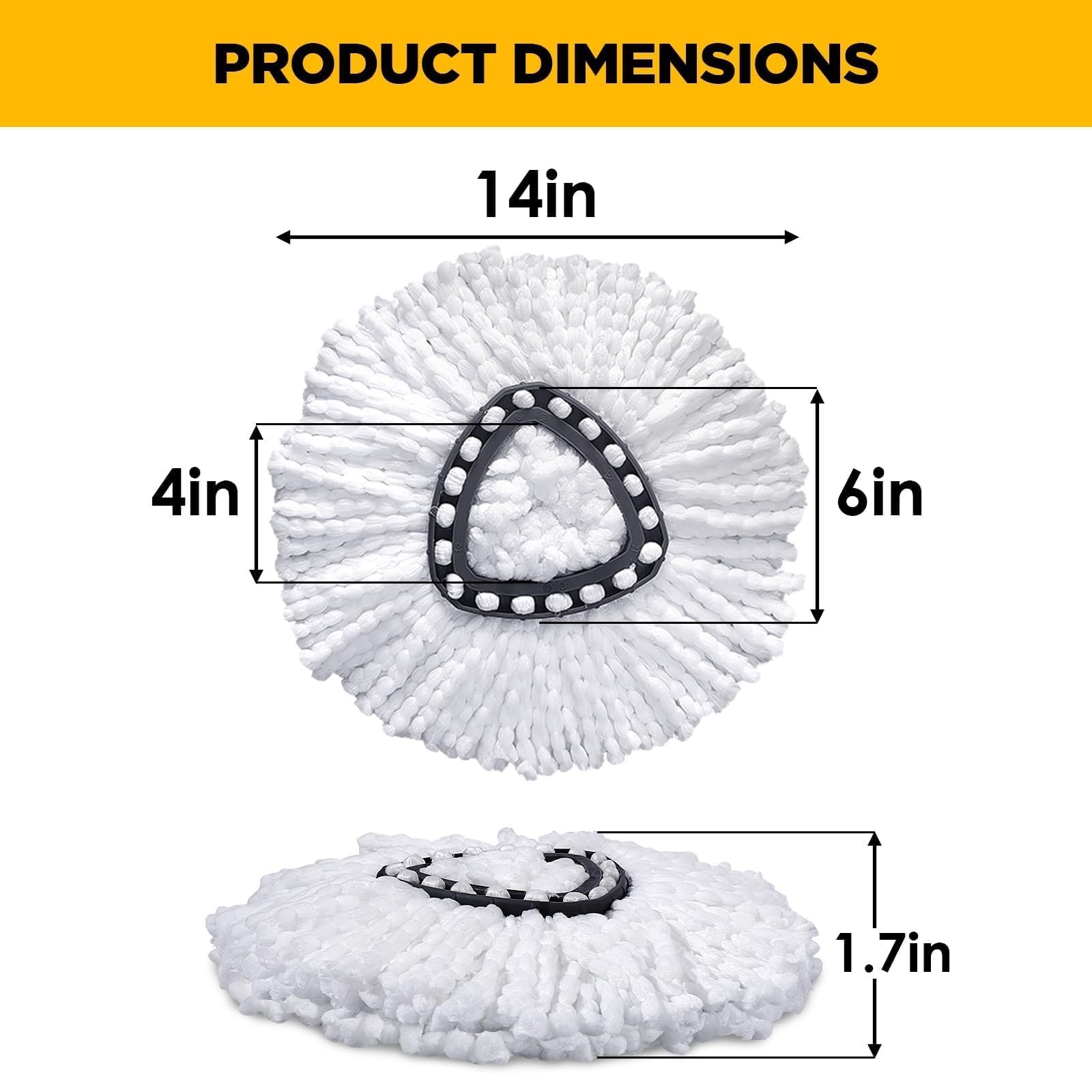 6 Pack Mop Head Replacement For Ocedar Spin Refills Microfiber Washable