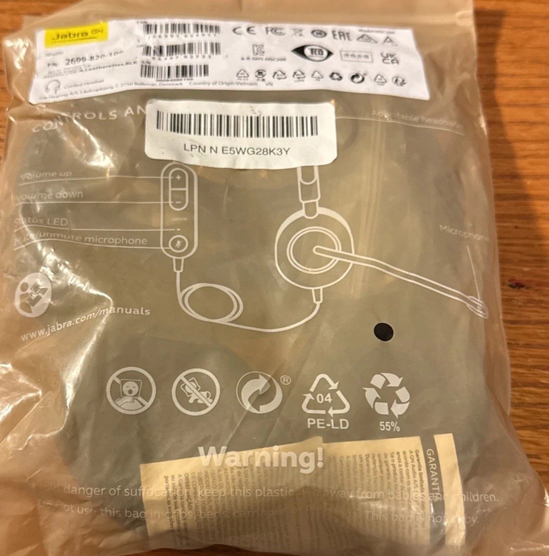 Jabra Evolve 10 Wired Headset with Noise-Cancelling Microphone for PC