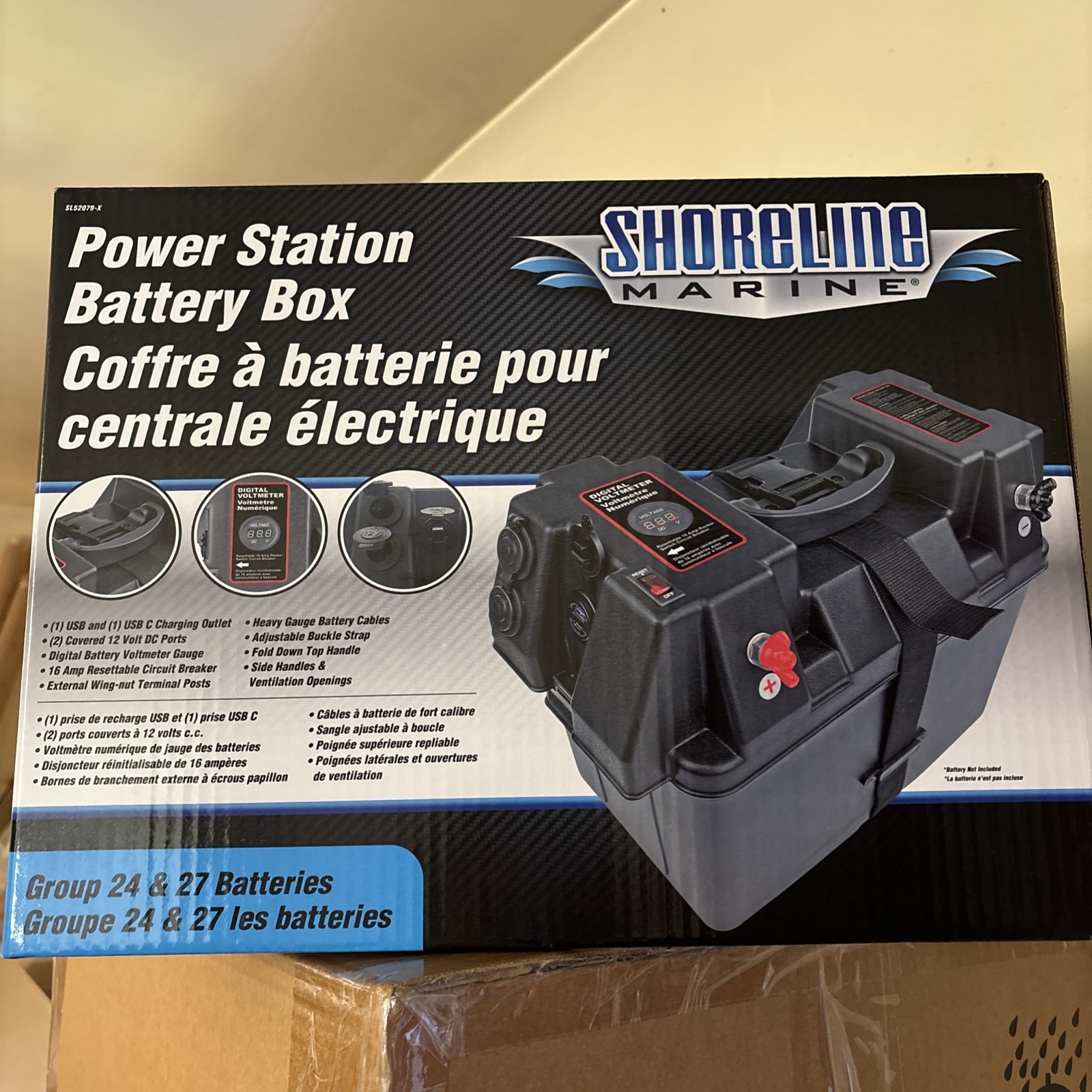 Shoreline Marine Deluxe Power Station Battery Box
