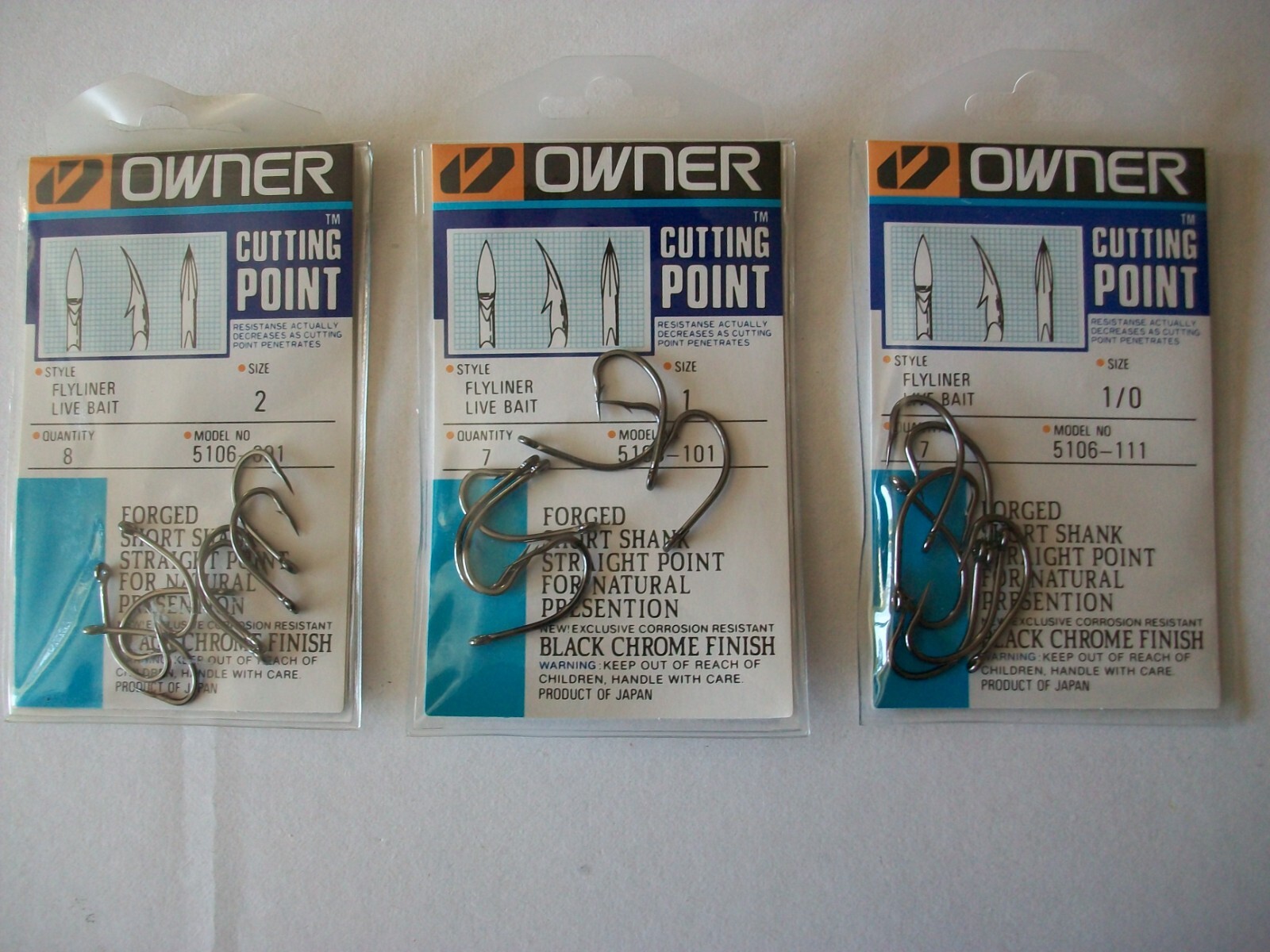 Owner  5106 Flyliner Eyed Super Strong Fishing hooks sizes 1 and 1/0 buy4+1 FREE