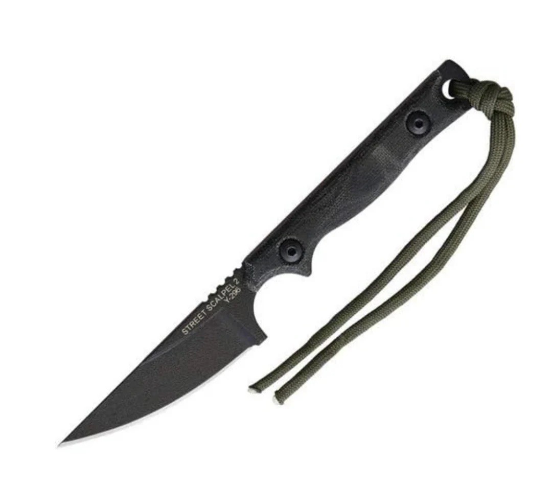 TOPS Street Scalpel 2.0 Fixed Blade - Black 1095 EDC/Tactical Knife