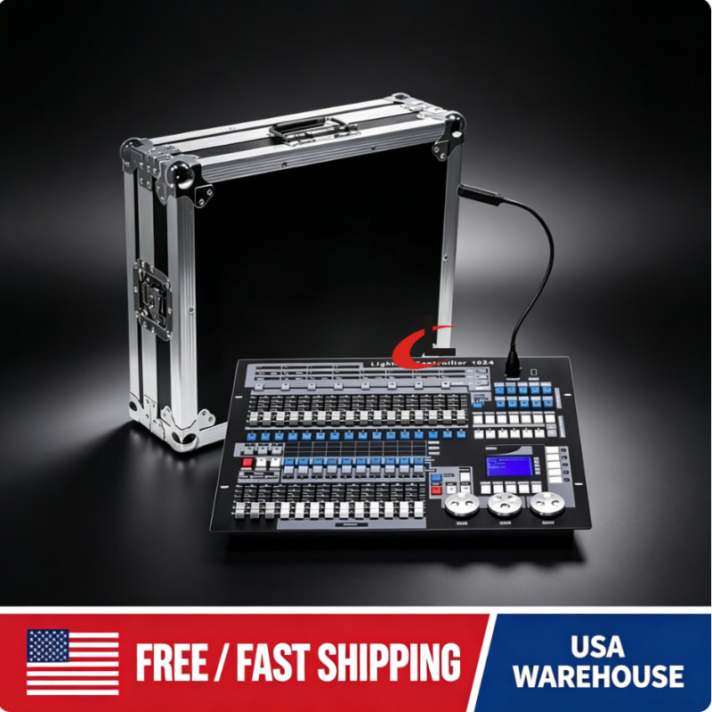 1024 DMX Lighting Console Professional Stage Light Controller With Flight Case