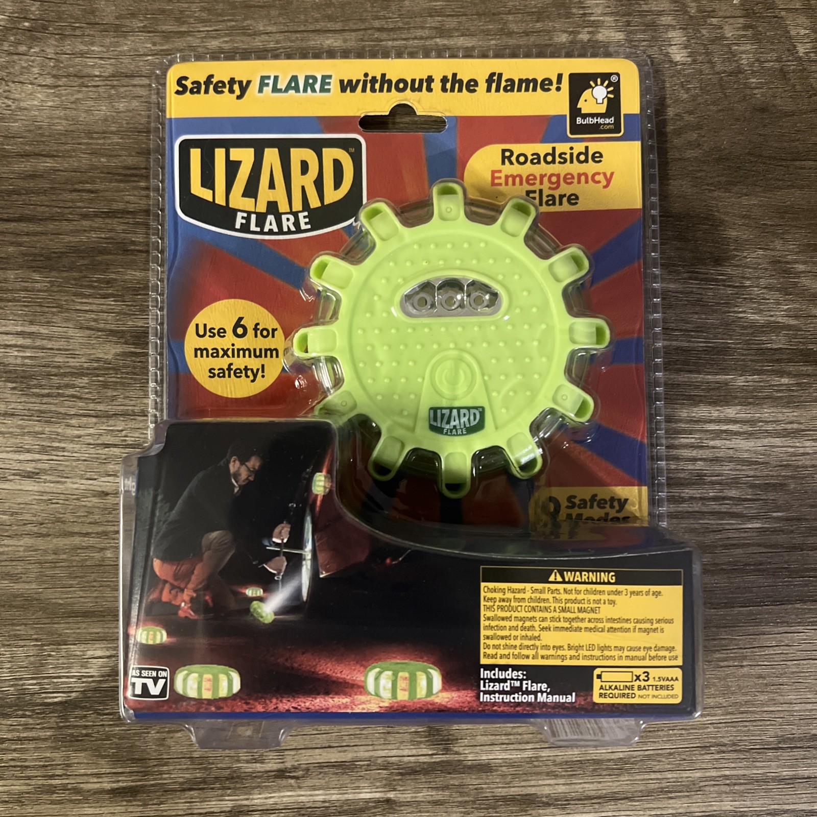 Lizard Flare Flameless LED Road Flares As Seen On TV Magnetic Safety Flares