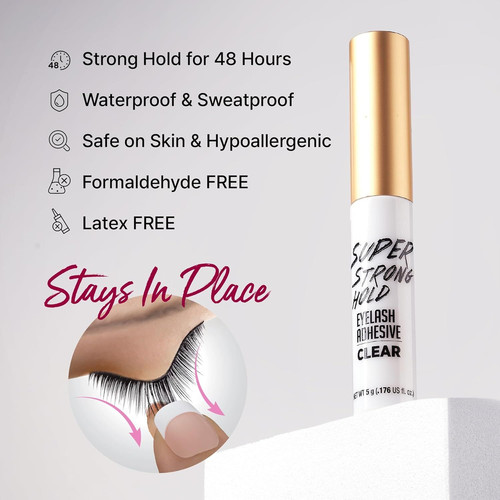 i-Envy by KISS Super Strong Hold Eyelash 0.18 Fl Oz (Pack of 1), Clear
