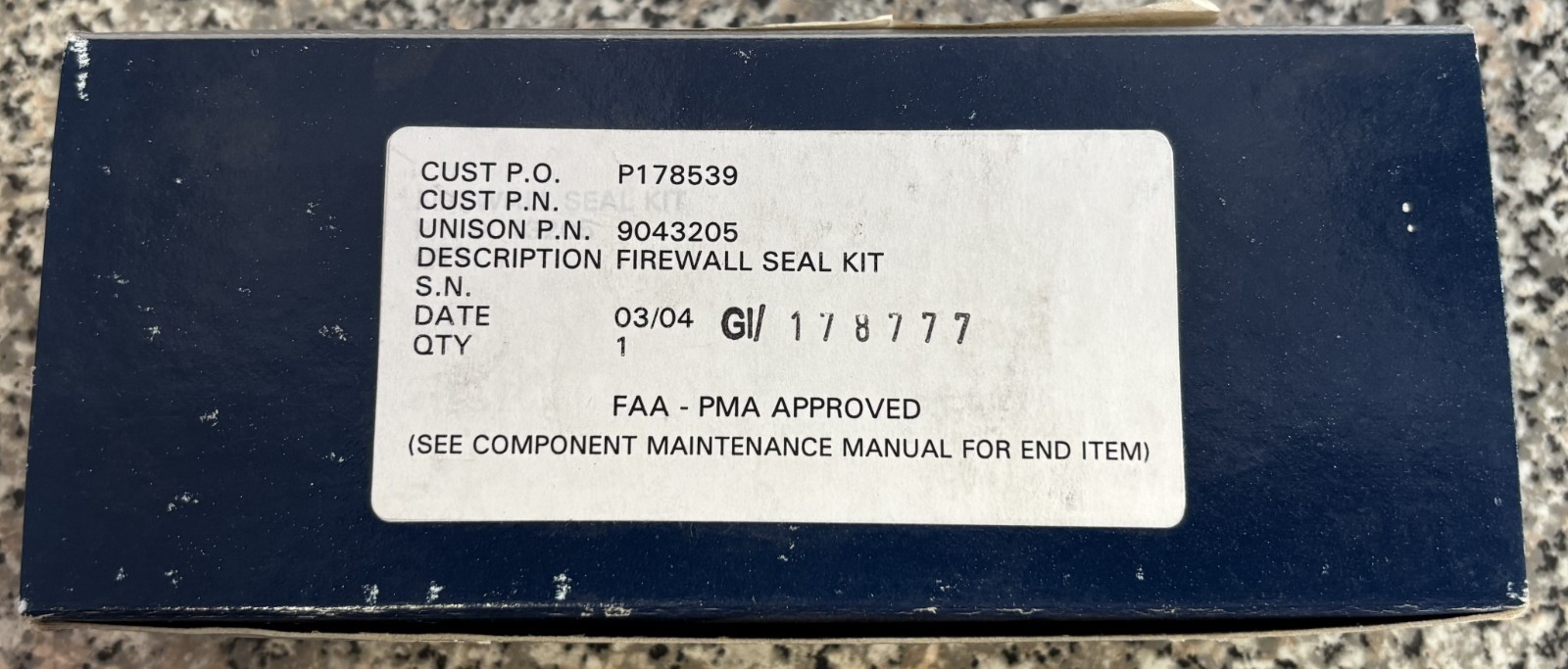 Unison 9043205 Firewall Seal Kit GE CF6-50 PMA FAA 8130-3 NEW