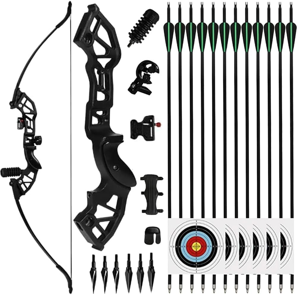 51" Recurve Bow and Arrow Adult Set, 40lb Takedown Archery Adult Bow Suitable...