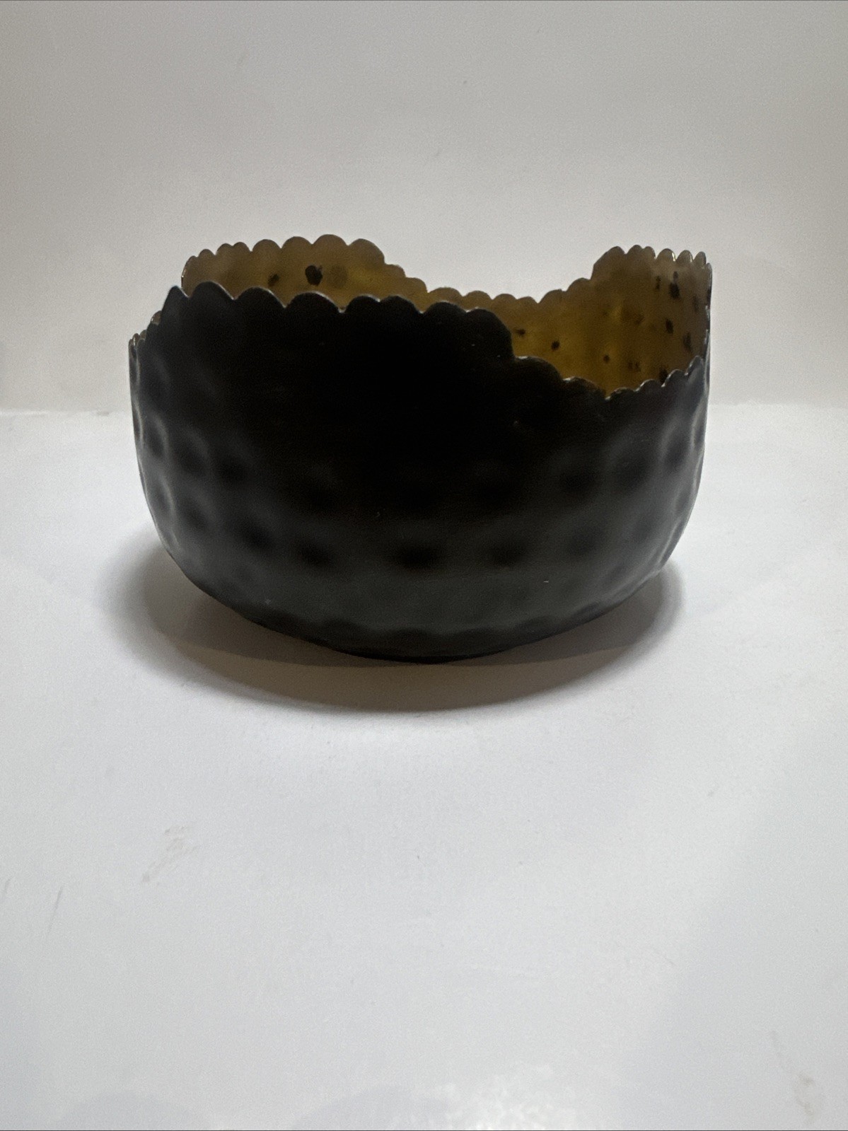 Beautiful Brown / Gold  Round Trinket Bowl 3-3/4” D x 2-1/4” H