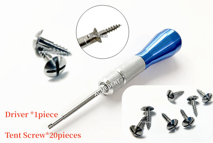 21Pcs Dental GBR Threaded Tent Screw Titanium Alloy Guided Regeneration Membrane