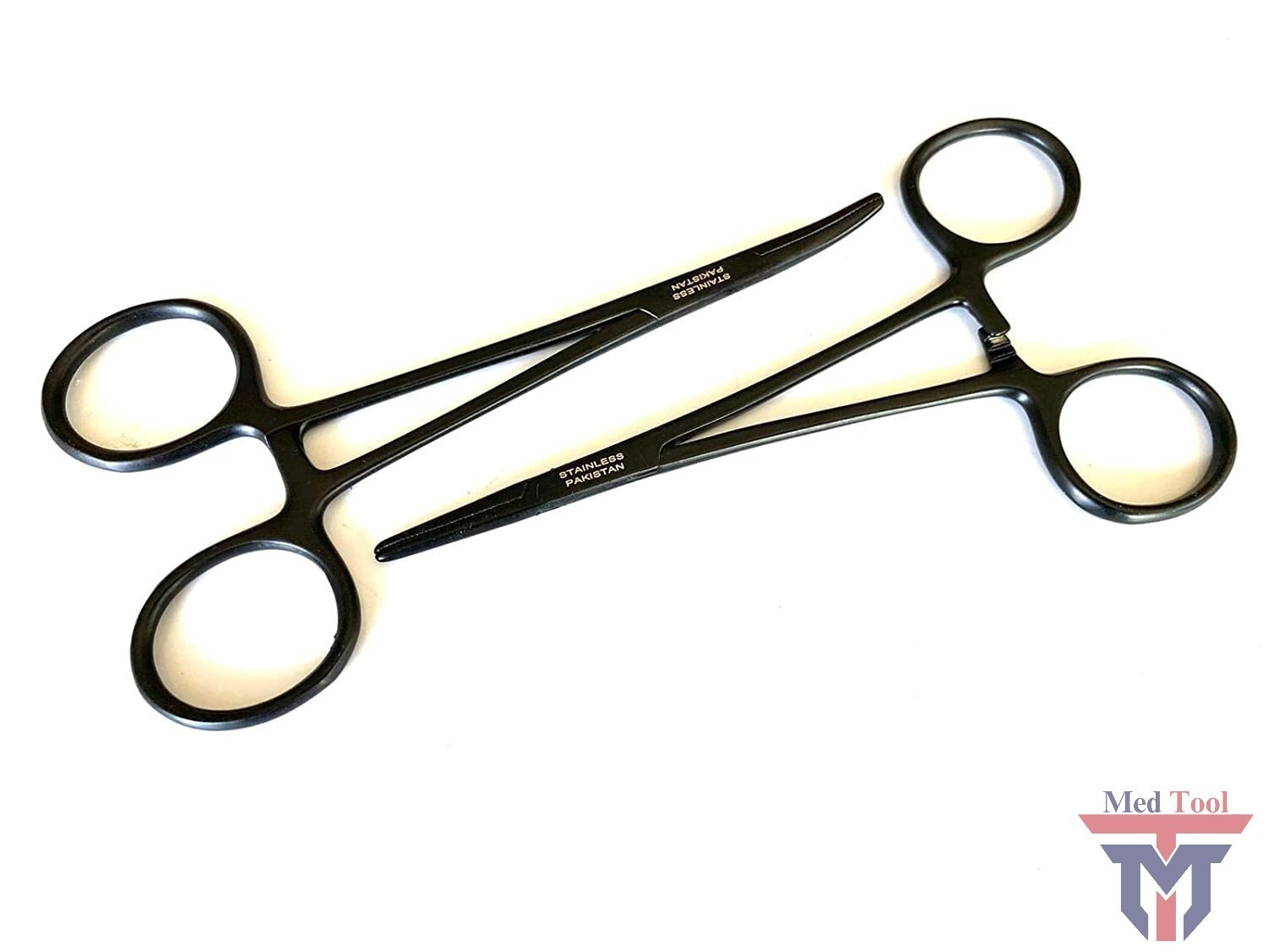 2 Mosquito Hemostat Forceps 5" Black Finish, surgical vet instrument (Str & Cvd)