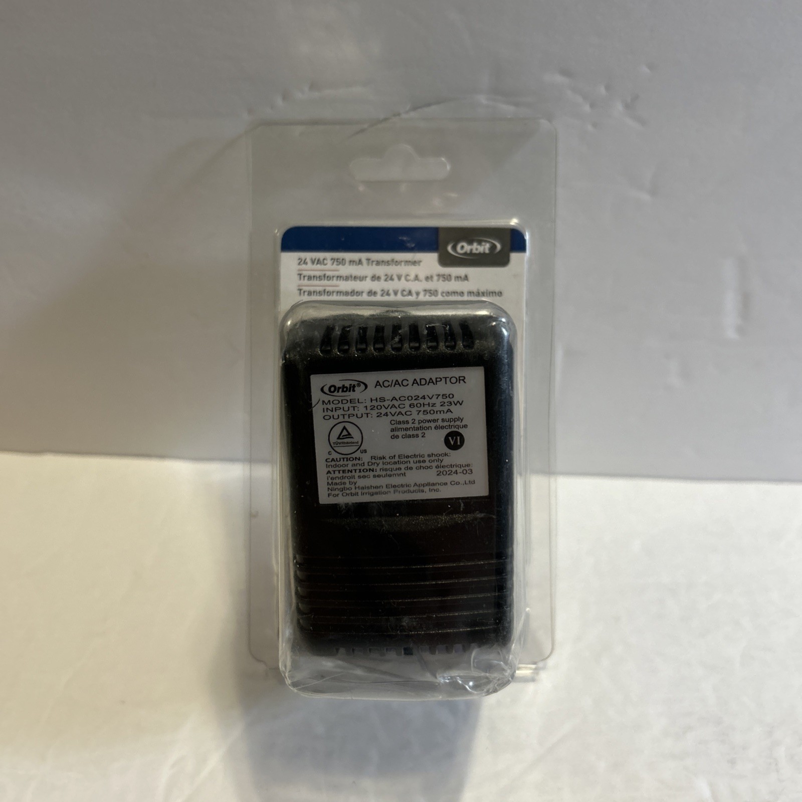 Orbit 24V 750mA Transformer for Indoor Sprinkler Controllers Part  57040