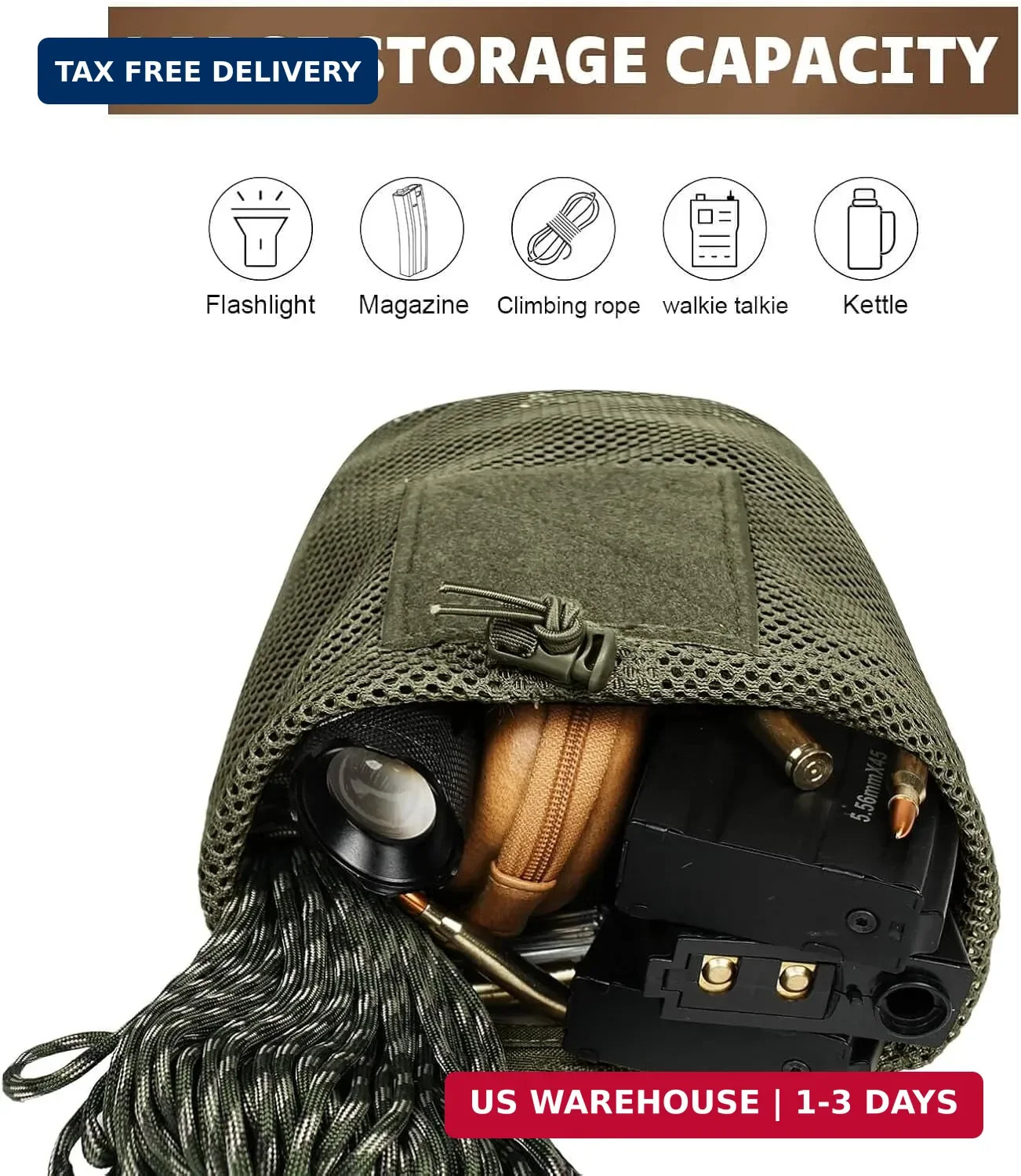 Dump Pouch Tactical Molle Mesh Pouches,Lightweight Range Compact Micro Drawstrin