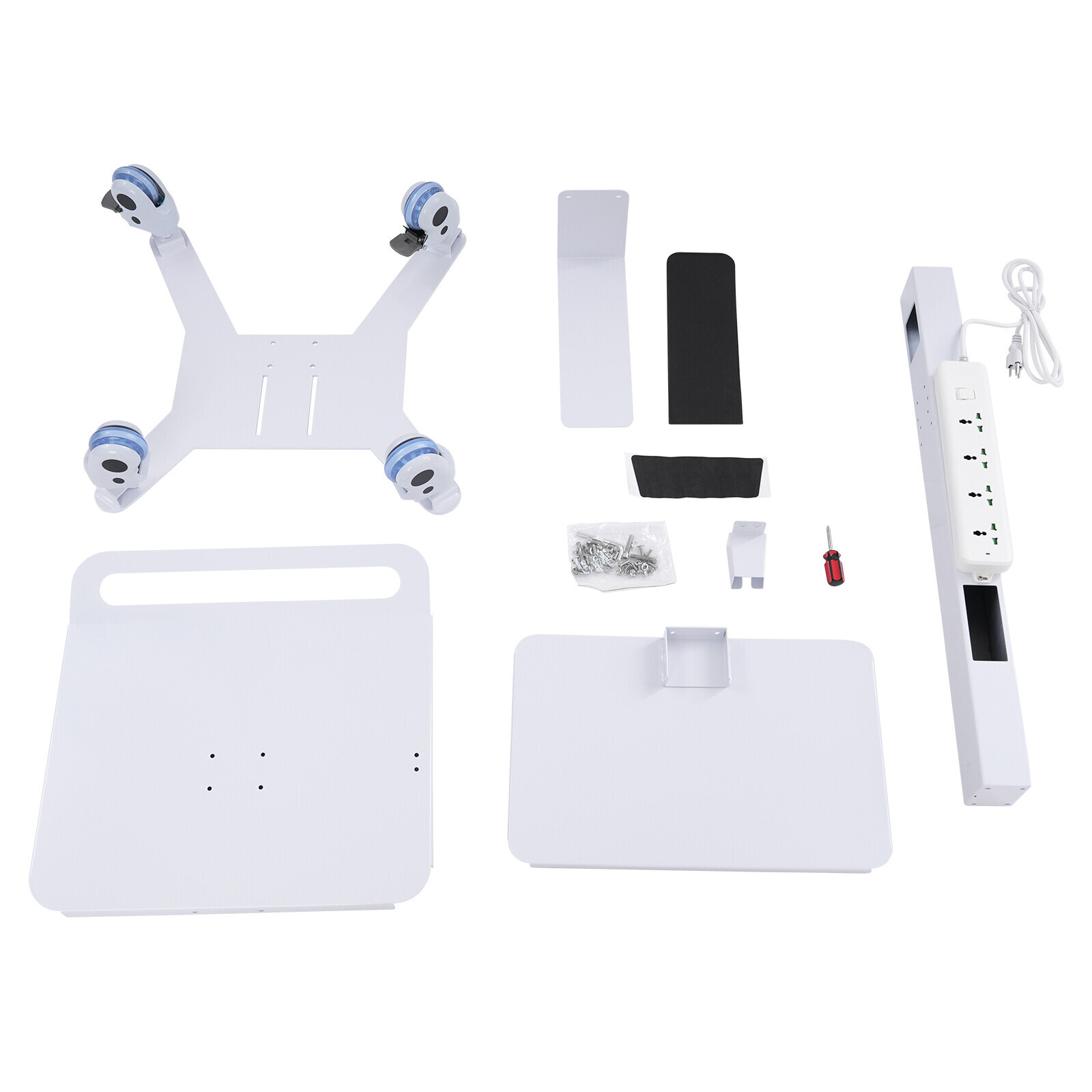 Adjustable Rolling Computer Cart, Mobile Standing Workstation, Mobile Cart