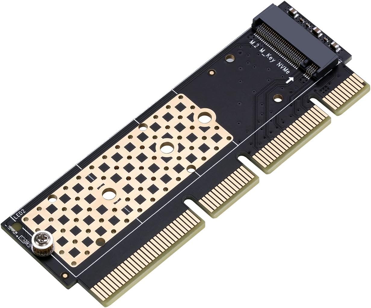 For M.2 NVME (M-Key) SSD to PCIE 3.0 X16 Expansion Card Adapter with Heat Sink