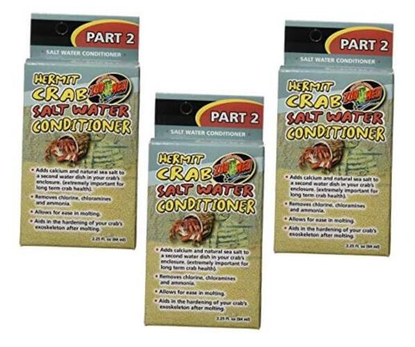 (3 Pack)  Hermit Crab Salt Water Conditioner, 2.25-Ounce Each