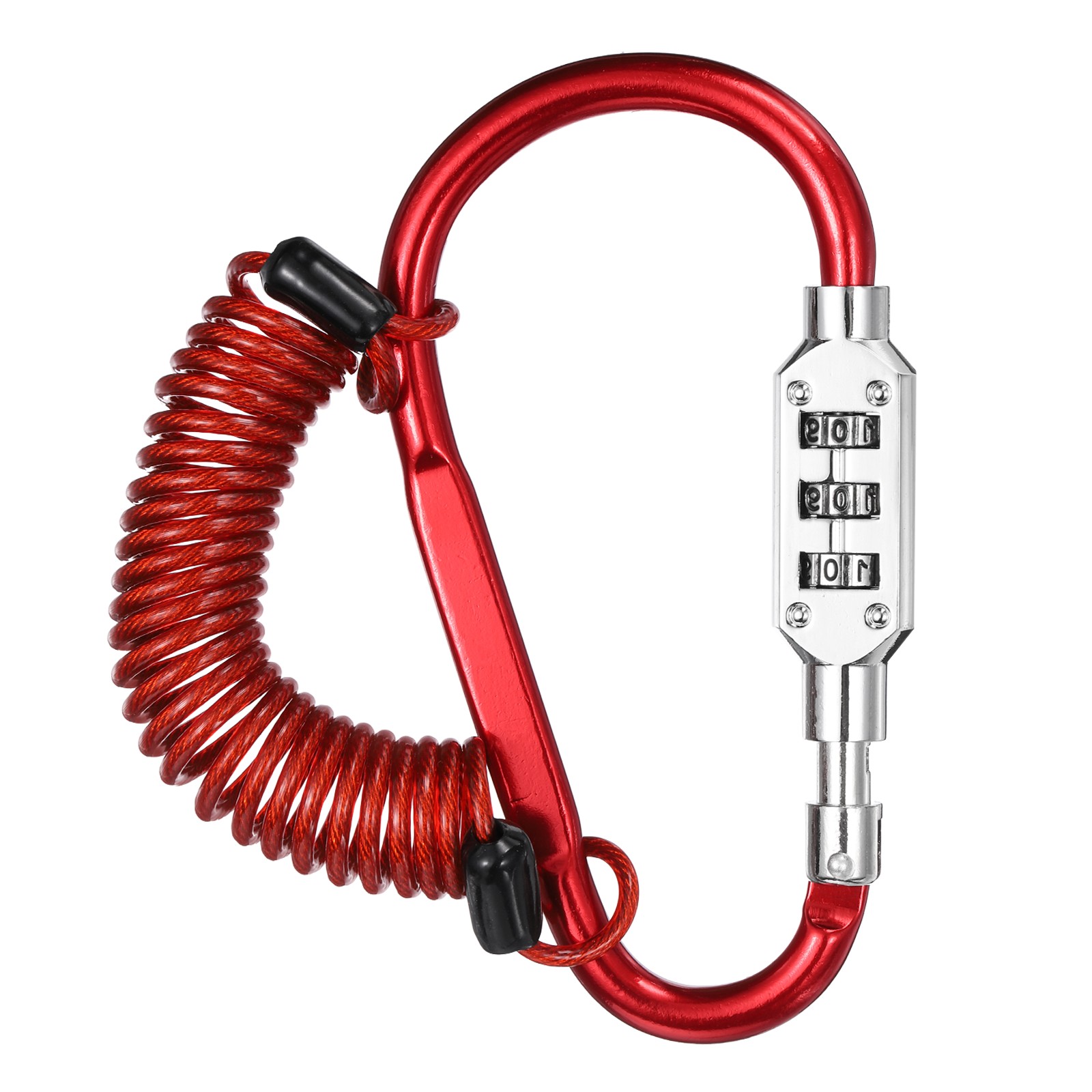 4.9Ft Security Cable Lock Steel Safety Cable with 4.8" Combination Lock Red