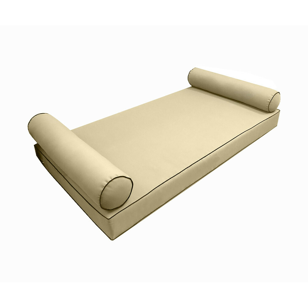 SLIPCOVER ONLY S5 Daybed Mattress Bolster Cover Contrast Pipe Trim Twin-XL AD103