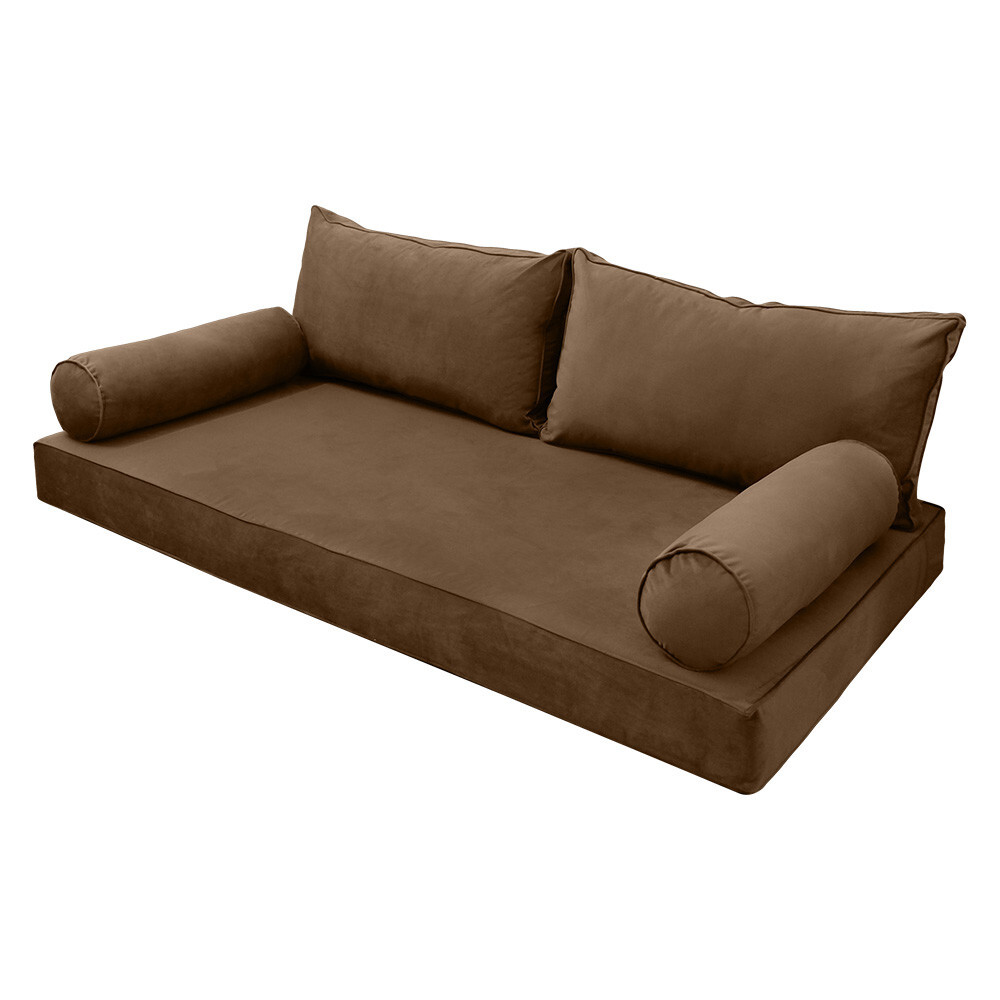 SLIPCOVER ONLY S1.V2 Velvet Indoor Daybed Mattress Pillow PipeTrim Twin-XL AD308