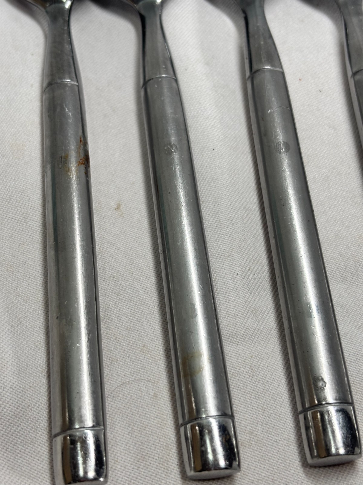 4 SOUP or TABLESPOONS Cambridge Tripoli II Sand 2-Dot Stainless Flatware